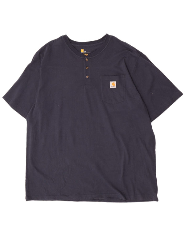 Carhartt Camiseta Original Fit para Hombre Top 2XL Algodón Azul Marino