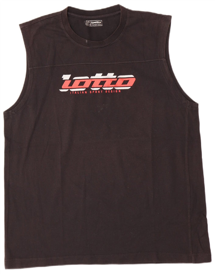 Lotto Camiseta gráfica para hombre Top 2XL Negro