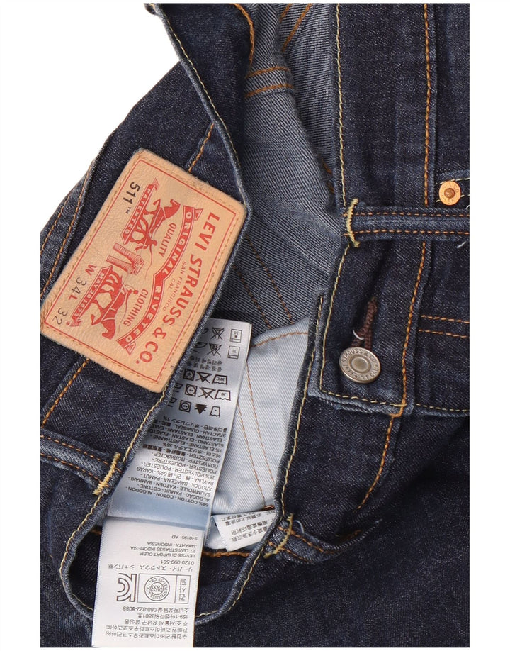 Levi's Hombre 511 Slim Jeans W34 L32 Algodón Azul Marino