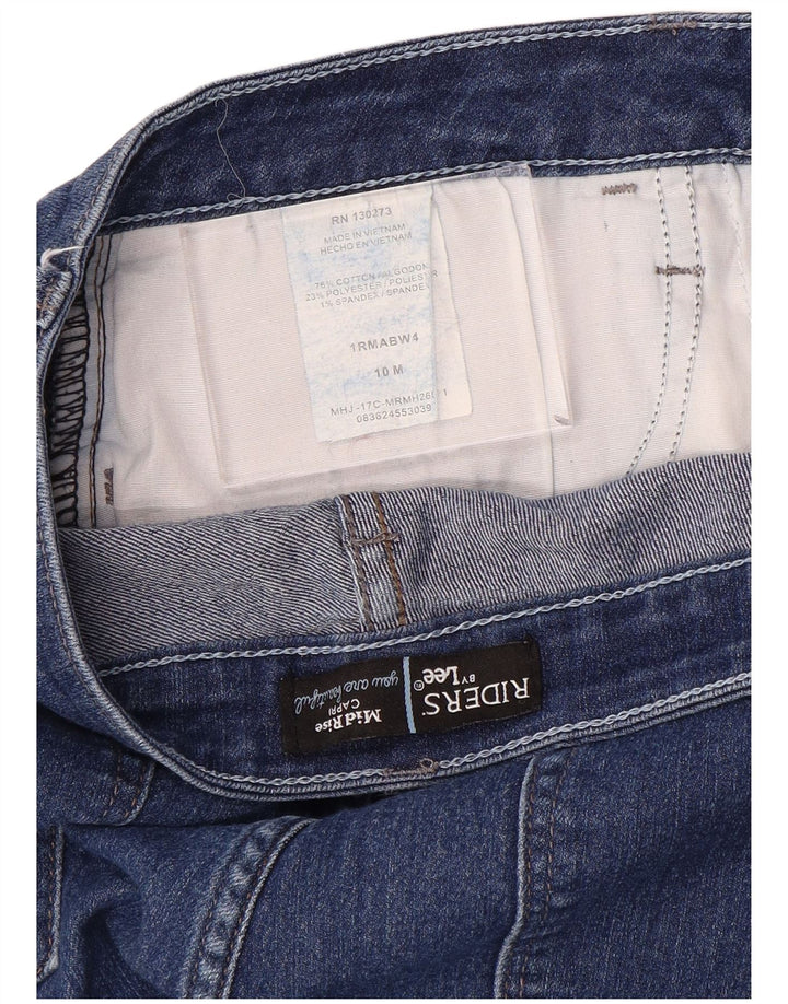 Lee Womens Riders Mid Rise Capri Jeans US 10 Grande W32 L21 Algodón Azul