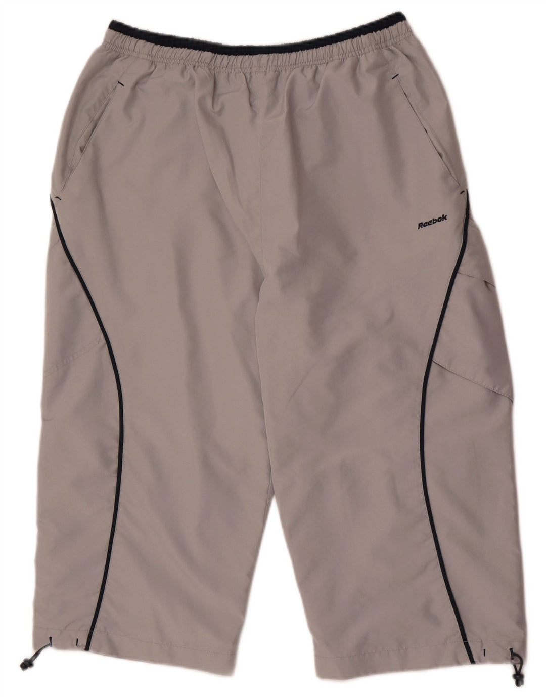 Reebok Bermudas para hombre, pantalones cortos deportivos, poliéster gris grande