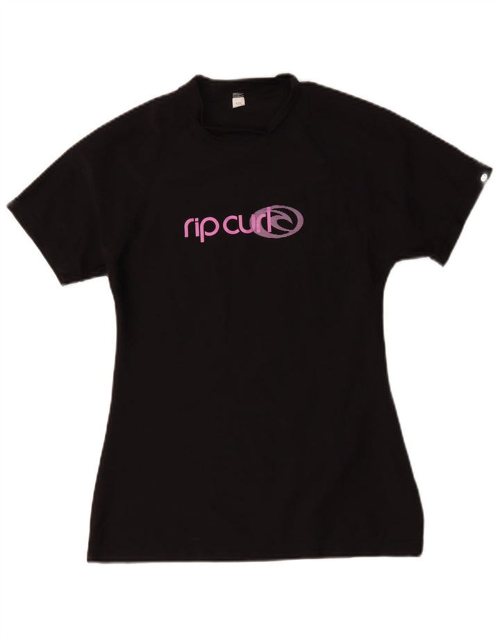 Rip Curl Camiseta gráfica para mujer Top US 12 Grande Poliamida negra