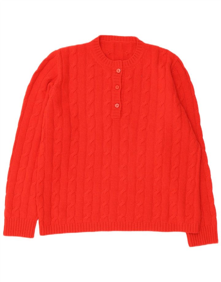 Vintage mujer cuello redondo jersey suéter Reino Unido 16 rojo grande