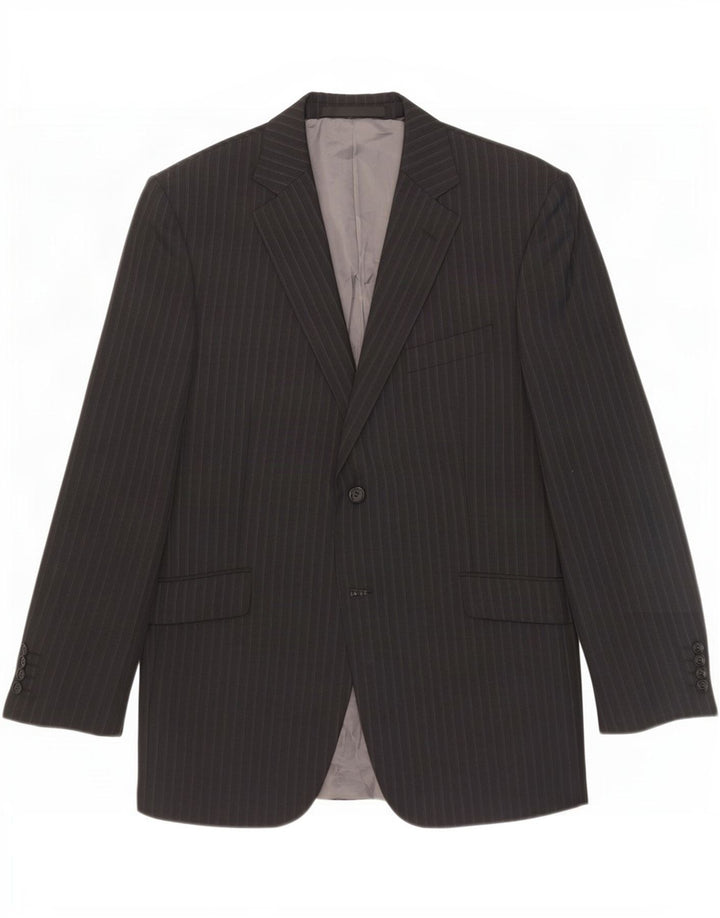 Marks & Spencer Chaqueta tipo blazer de 2 botones para hombre Reino Unido 42 Grande gris a rayas