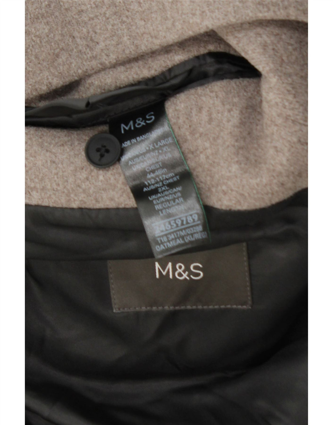 Marks & Spencer Abrigo para hombre UK 42 XL Marrón Poliéster