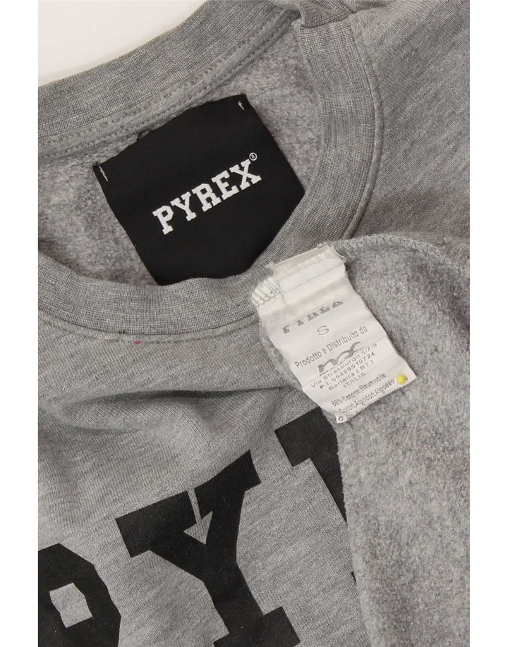 Pyrex - Sudadera gráfica para mujer, talla 10, algodón gris pequeño