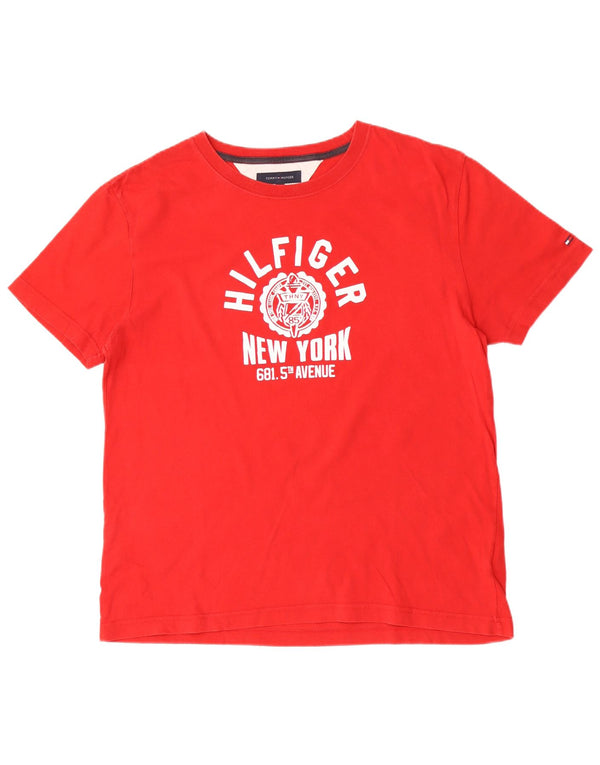 Tommy Hilfiger Camiseta gráfica para hombre Top XL Algodón rojo