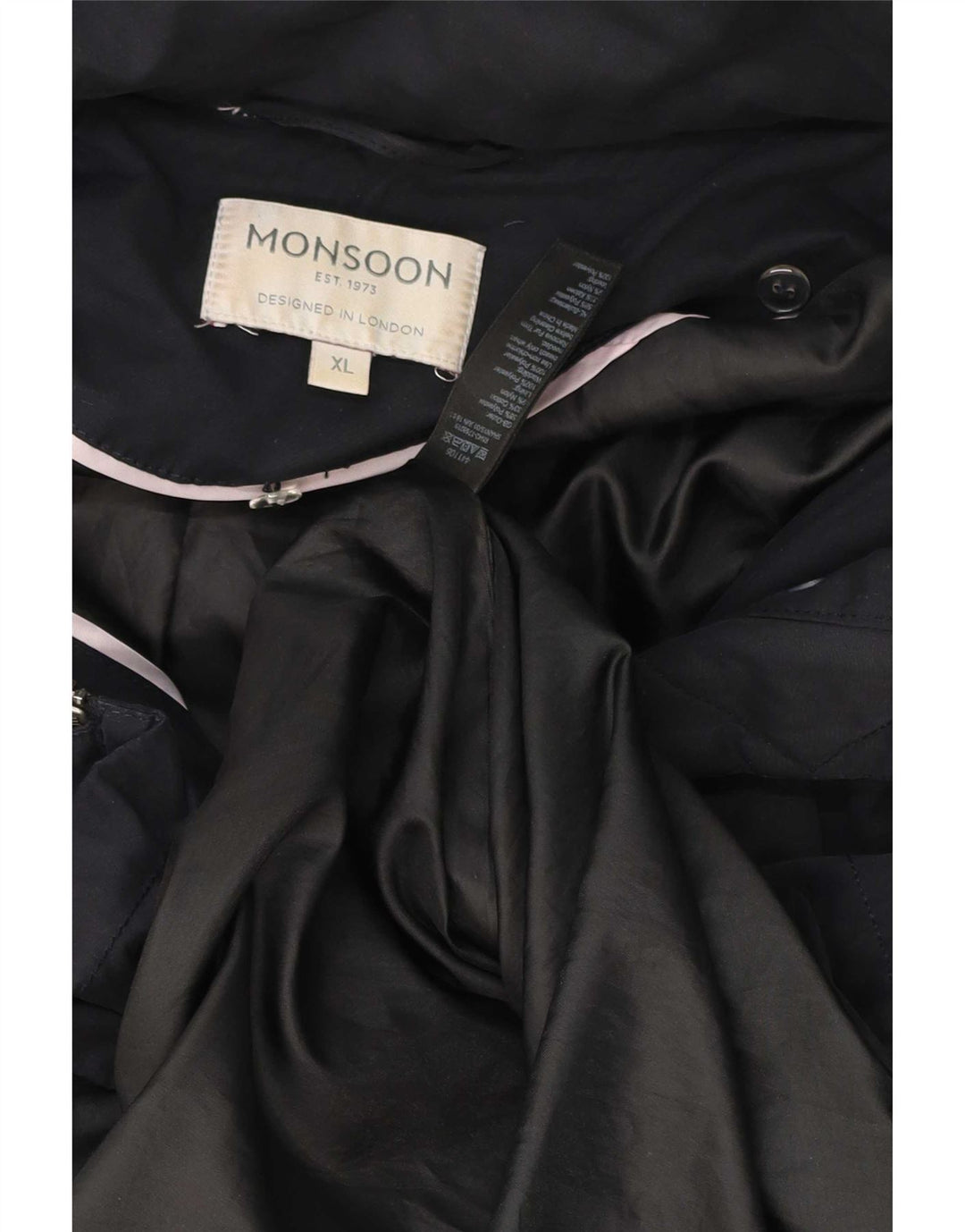 Monsoon Parka extragrande con capucha para mujer UK 40 XL Poliéster azul marino