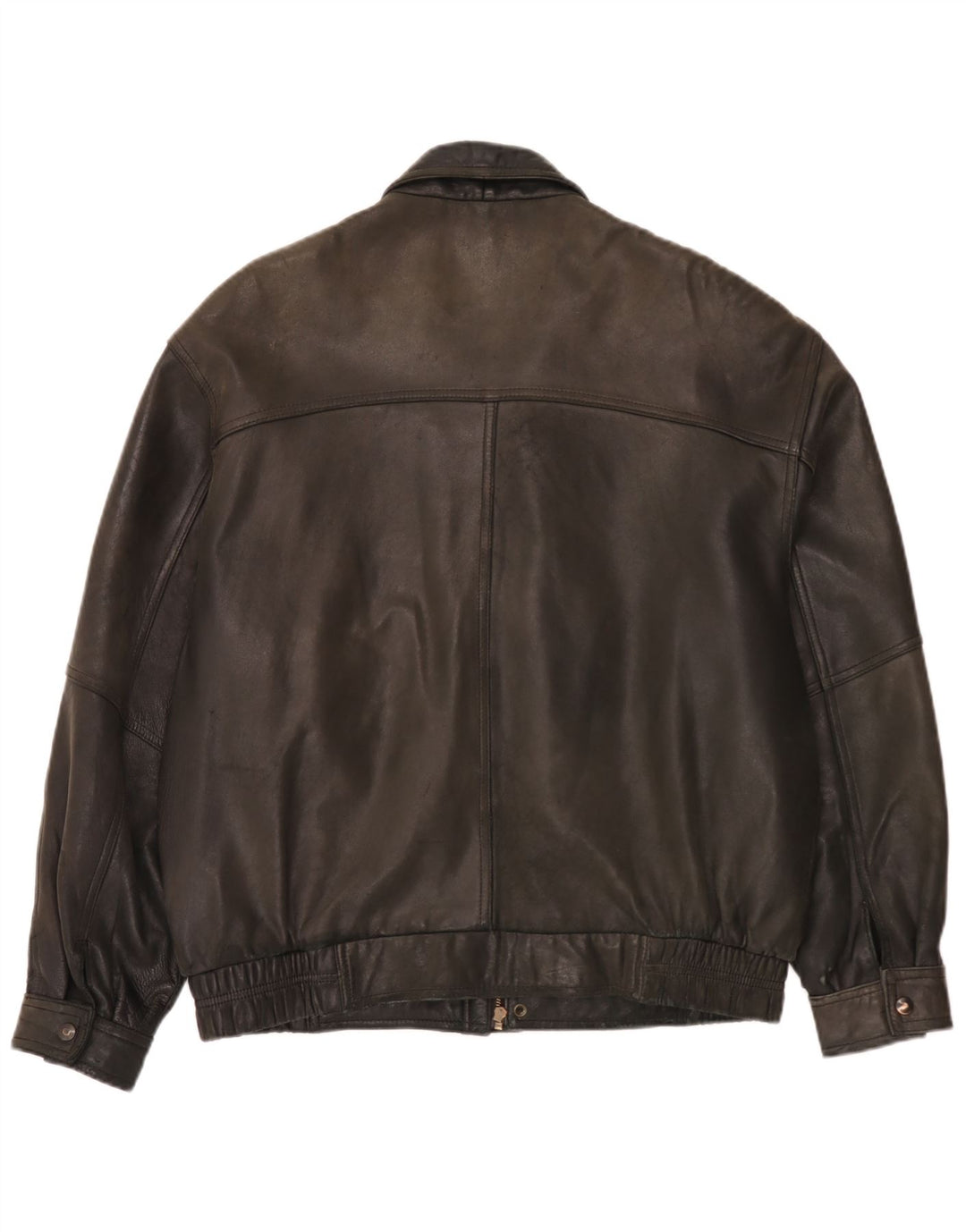 Italo Chaqueta de cuero para hombre Reino Unido 40 Grande Negro