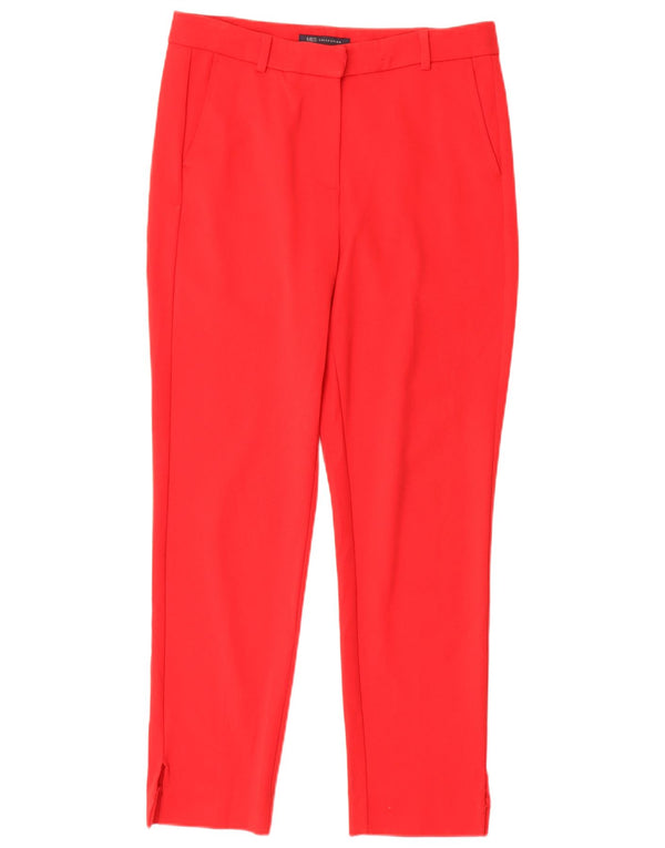 Marks & Spencer Pantalones de traje ajustados para mujer UK 10 Small W27 L27 Poliéster rojo