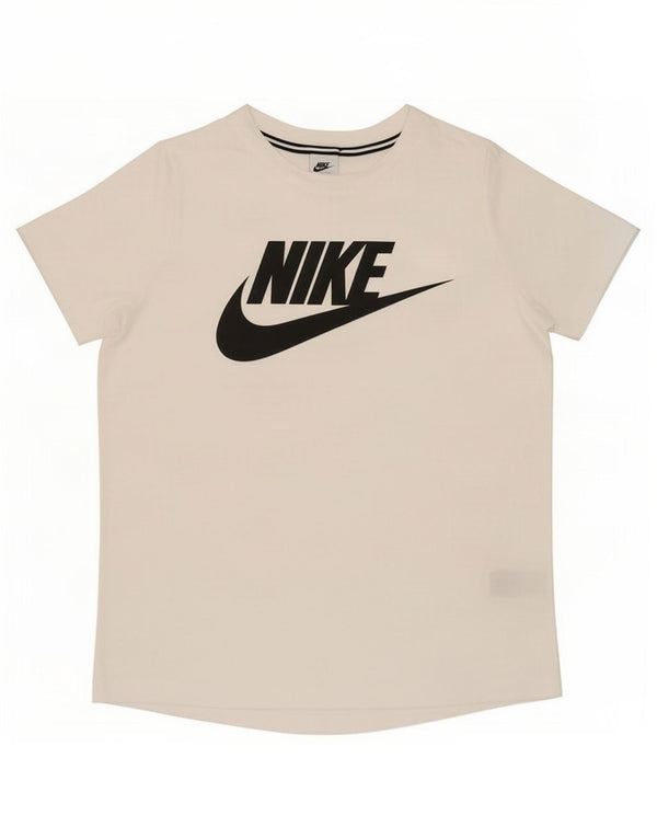 Nike Camiseta gráfica extragrande para mujer UK 46 Poliéster blanco grande