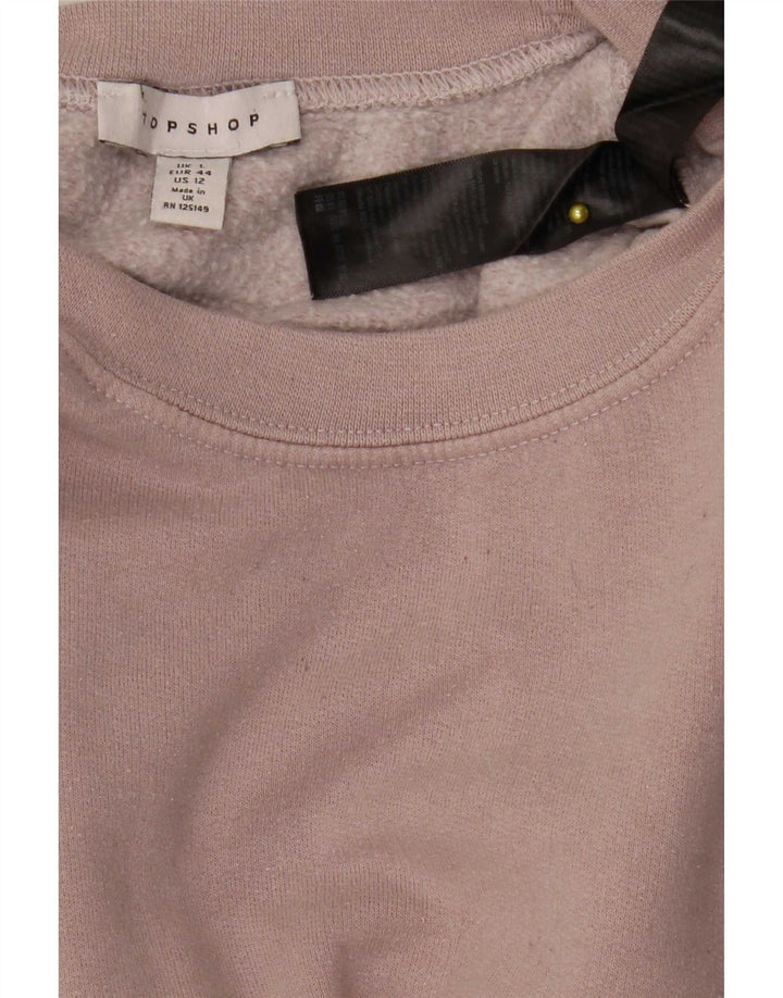 Topshop - Sudadera extragrande para mujer, talla 40, poliéster rosa grande