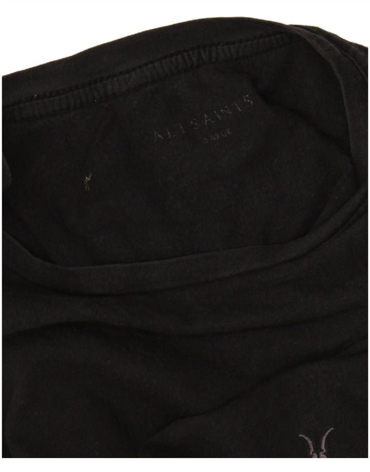 ALL SAINTS Camiseta para hombre Top Grande Negro
