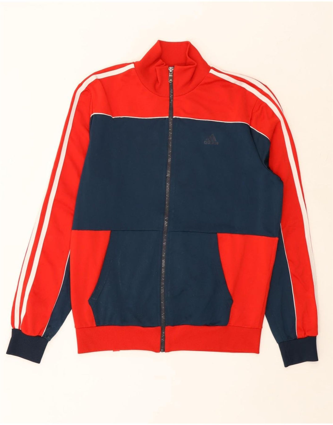 ADIDAS Chaqueta de chándal para hombre UK 38/40 Poliéster color block mediano rojo