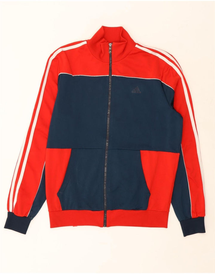 ADIDAS Chaqueta de chándal para hombre UK 38/40 Poliéster color block mediano rojo