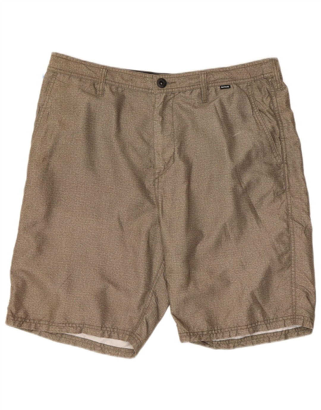 Hurley Pantalones cortos chinos para hombre W34 Poliéster caqui grande