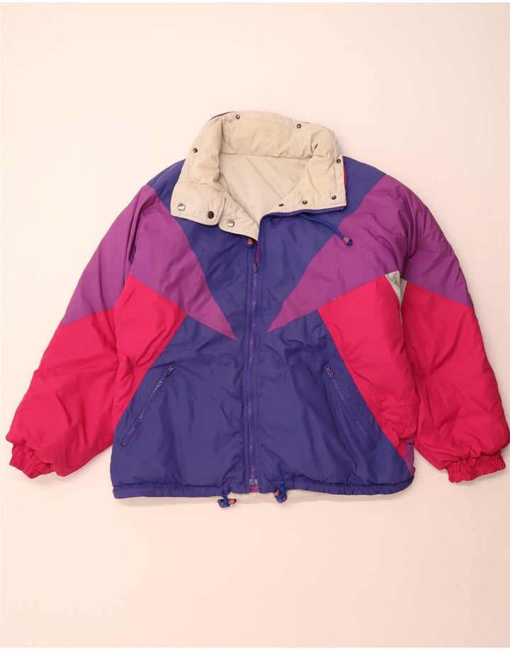 VINTAGE Chaqueta reversible con capucha para mujer Poliéster color beige grande