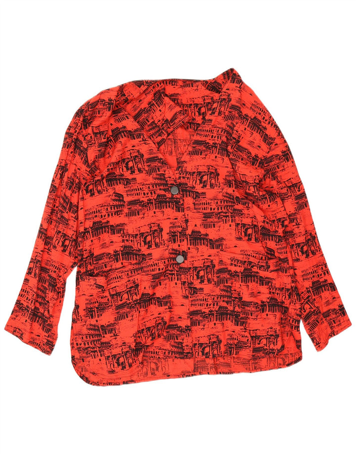 Conjunto de 2 piezas de gran tamaño con gráfico vintage para mujer IT 46 Viscosa roja grande