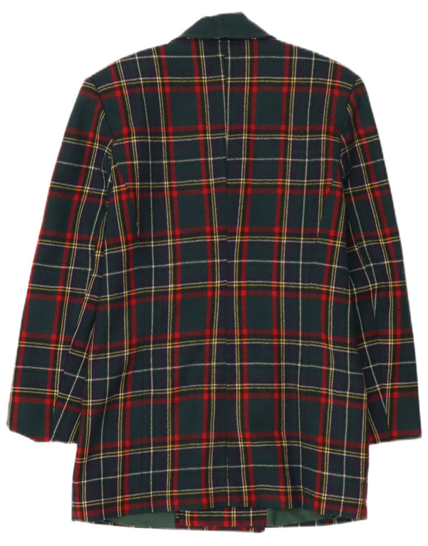 Vintage mujer Blazer chaqueta Reino Unido 10 pequeño cheque multicolor