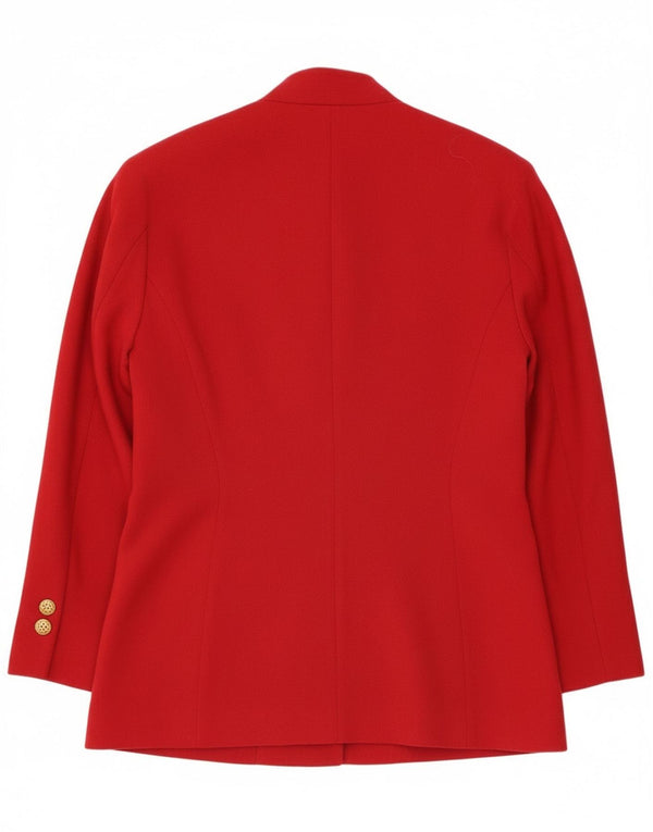 Vintage mujer 2 botones Blazer chaqueta IT 44 lana virgen roja mediana