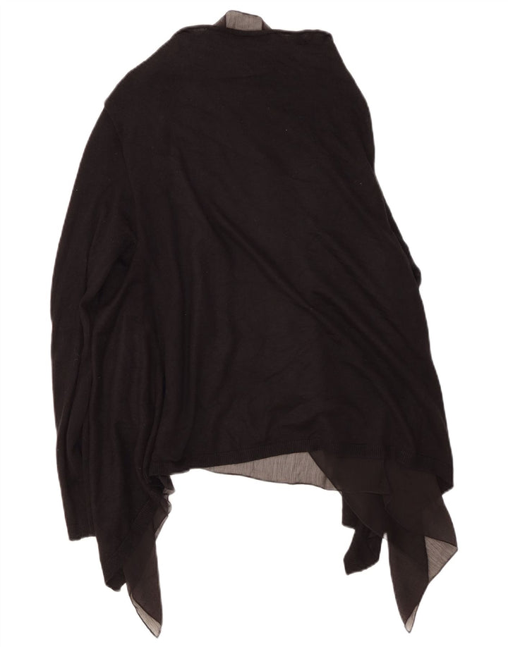ZARA Suéter Cárdigan Abierto Asimétrico para Mujer UK 40 Medio Negro Acrílico