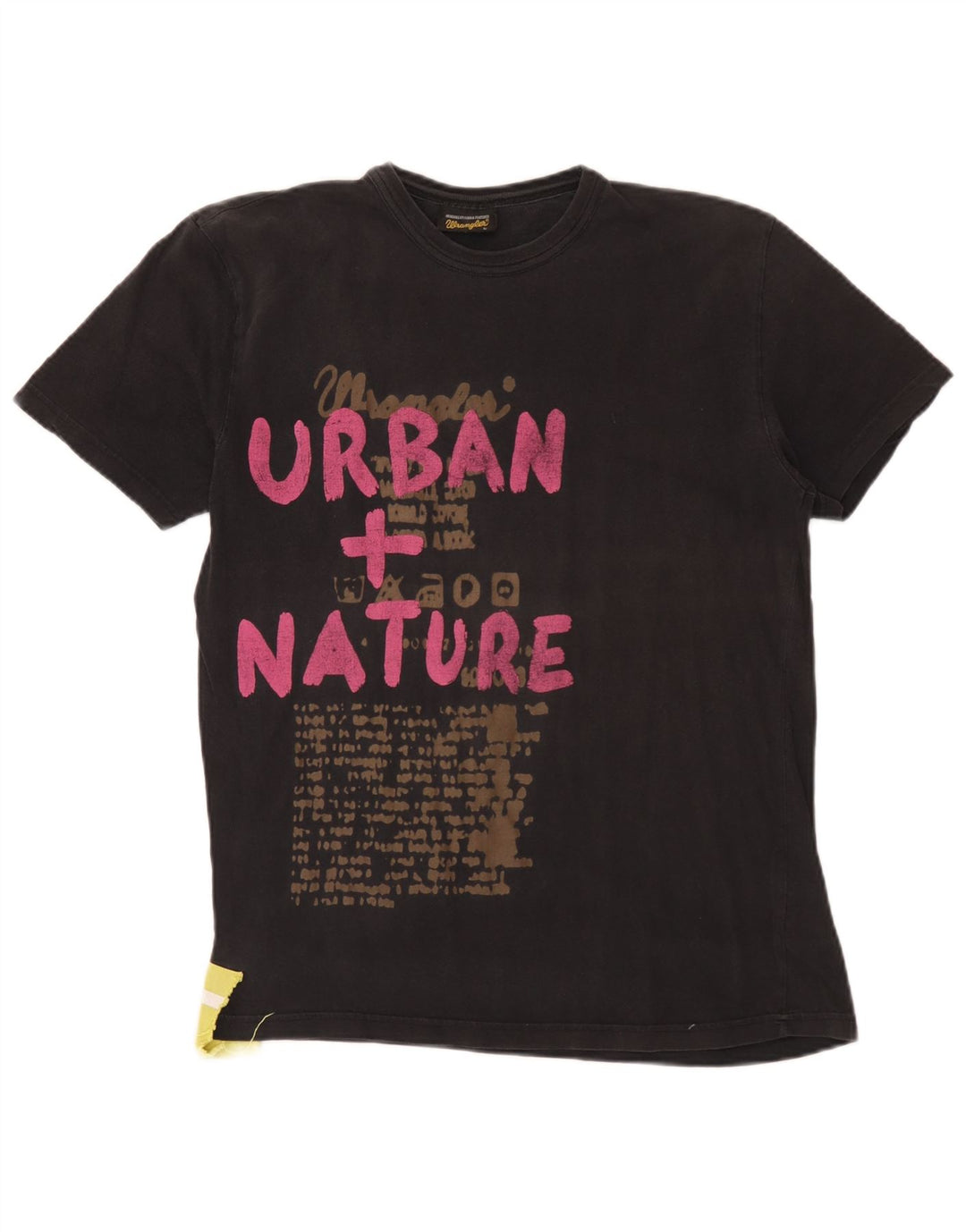 Wrangler - Camiseta gráfica para hombre, talla grande, algodón negro