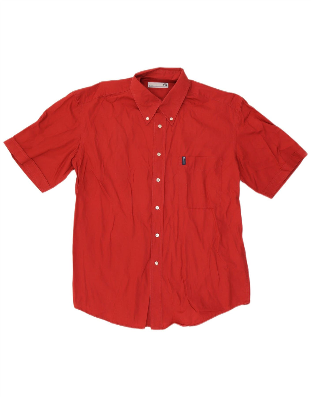 Sergio Tacchini Camisa Manga Corta Hombre Algodón Rojo Medio