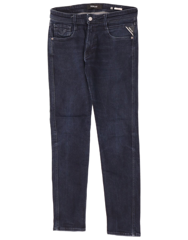 Replay Hombre Anbass Slim Jeans W31 L32 Algodón Azul Marino