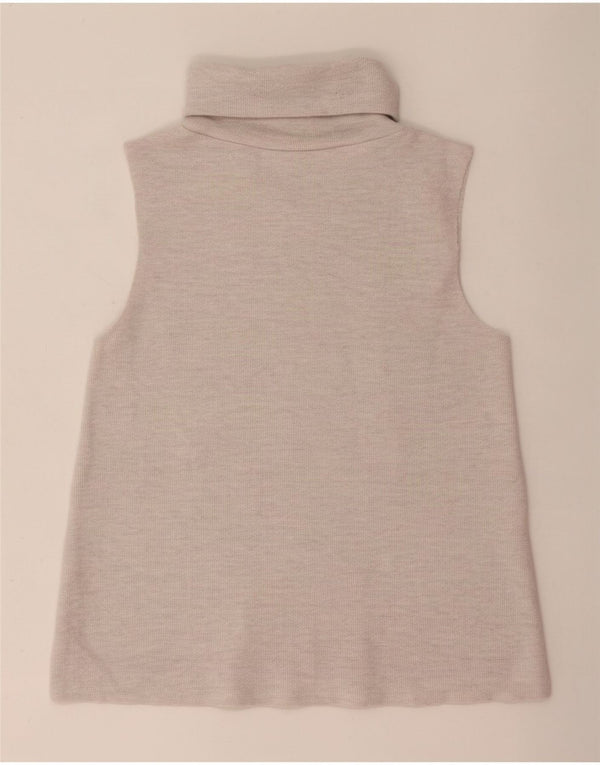 Zara Mujer Crop Vest Top UK 10 Small Beige Poliéster