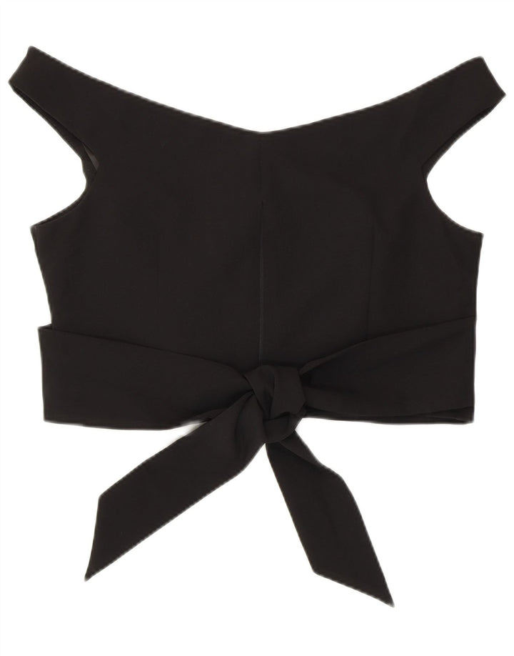 Coast Top corto con hombros descubiertos para mujer UK 46 Grande Poliéster negro