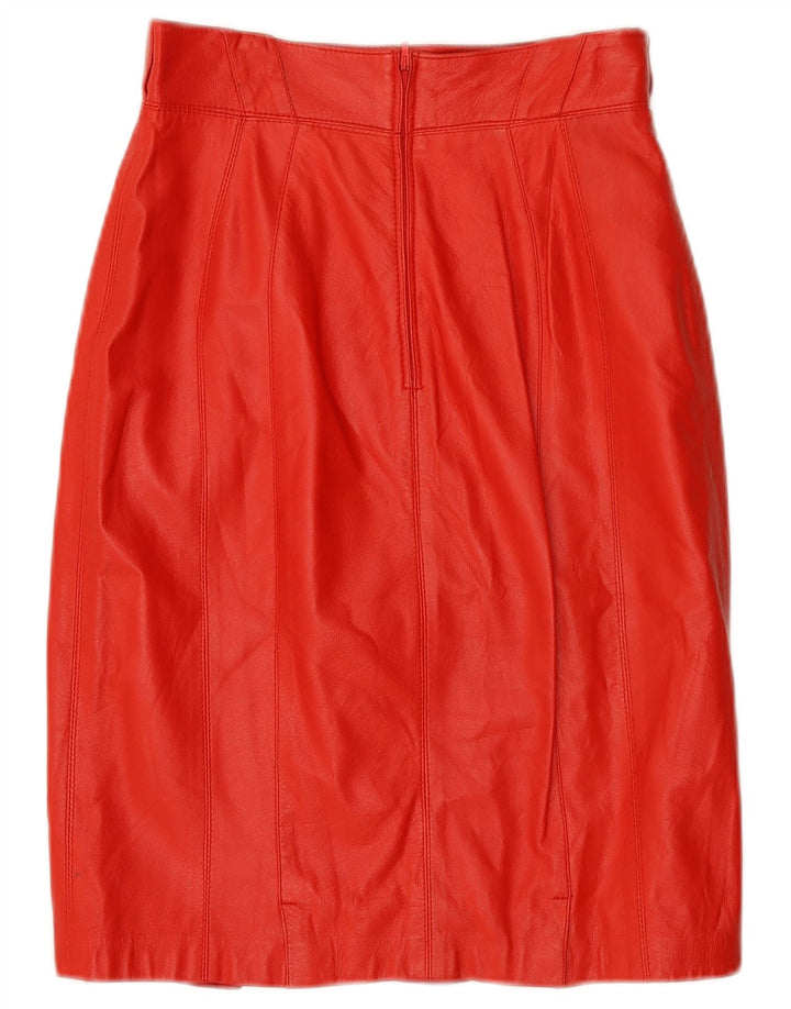 Falda de cuero vintage para mujer IT 42 Medio W26 Cuero rojo