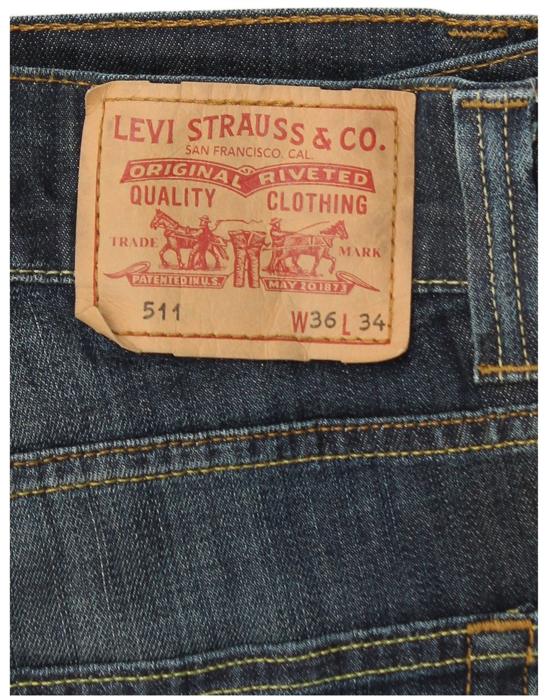 Levi's Hombre 511 Slim Jeans W36 L32 Algodón Azul