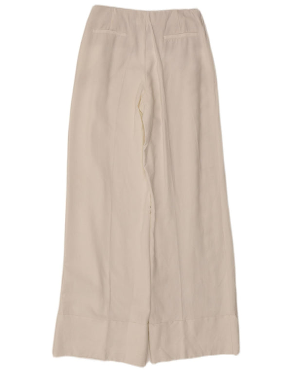 Massimo Dutti Pantalón Casual Holgado Mujer W26 L32 Blanco