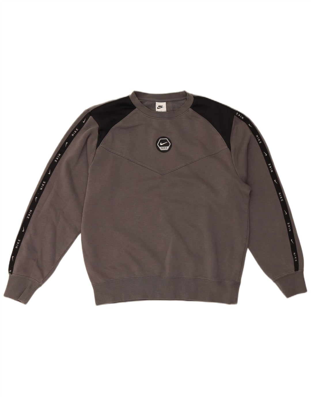 Nike Hombre Sudadera con gráfico tipo jersey de algodón color block en gris medio