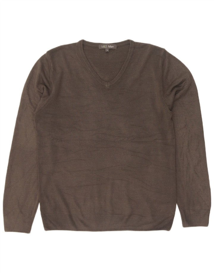 Marks & Spencer Jersey con Cuello en V para Hombre Acrílico Gris Medio