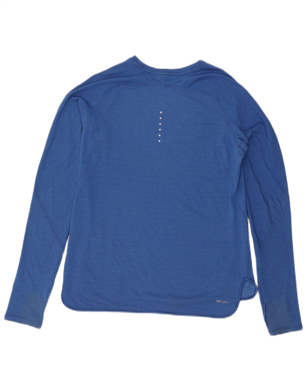 Nike Camiseta Dri Fit para mujer de manga larga UK 40 Grande Azul Poliéster a rayas