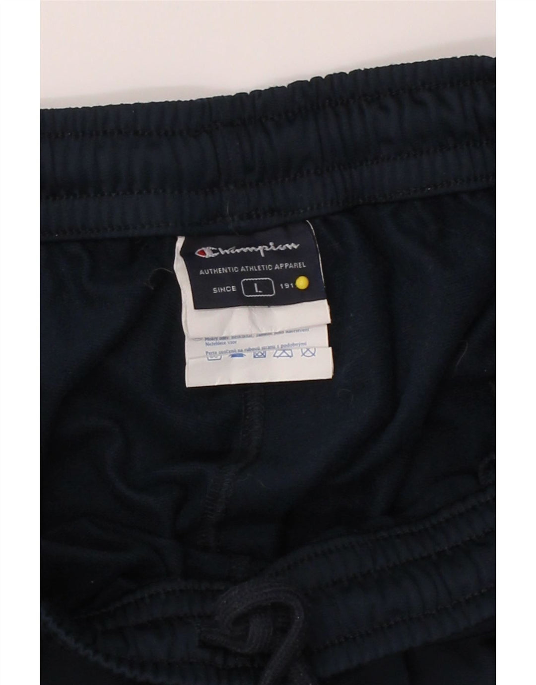 CHAMPION Womens Tracksuit Trousers UK 14 Large Navy Blue Polyester Vintage Champion and Second-Hand Champion from Messina Hembry 