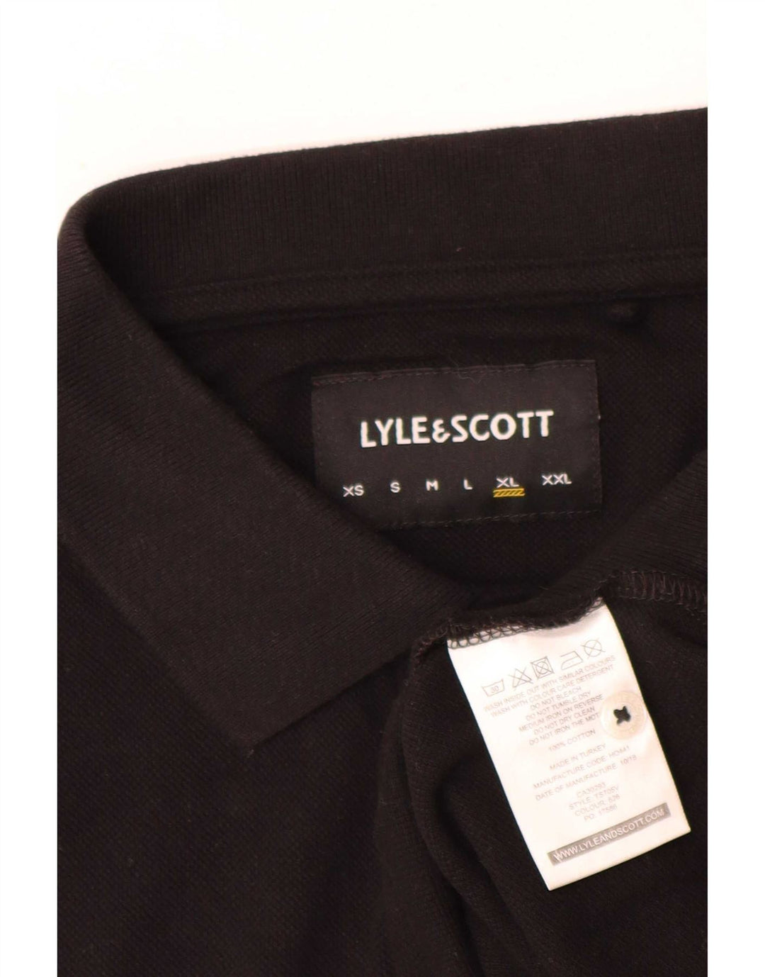 Lyle & Scott Polo Hombre XL Algodón Negro