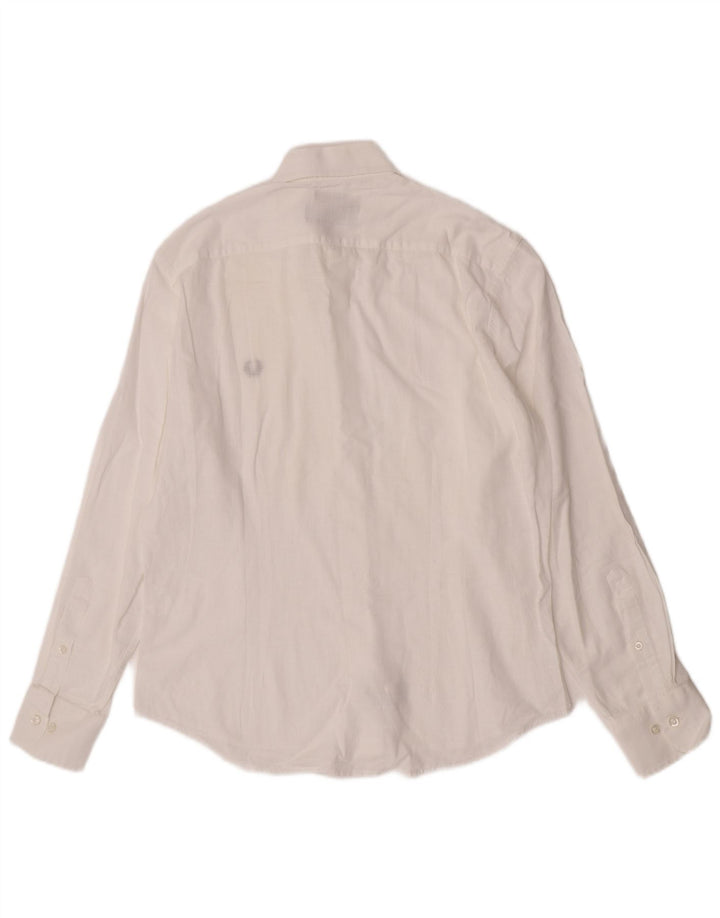 Camisa Fred Perry Slim Fit Para Hombre Algodón Blanco Grande