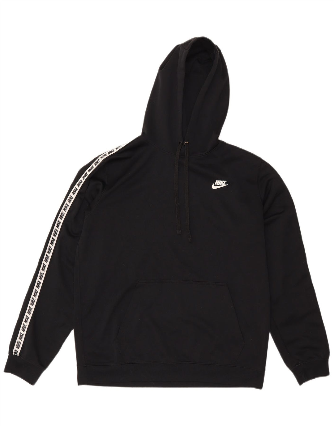 Nike Jersey con capucha gráfica para hombre, poliéster negro mediano