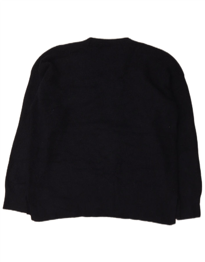 Marks & Spencer - Jersey de cuello redondo para hombre, talla grande, viscosa, color azul marino