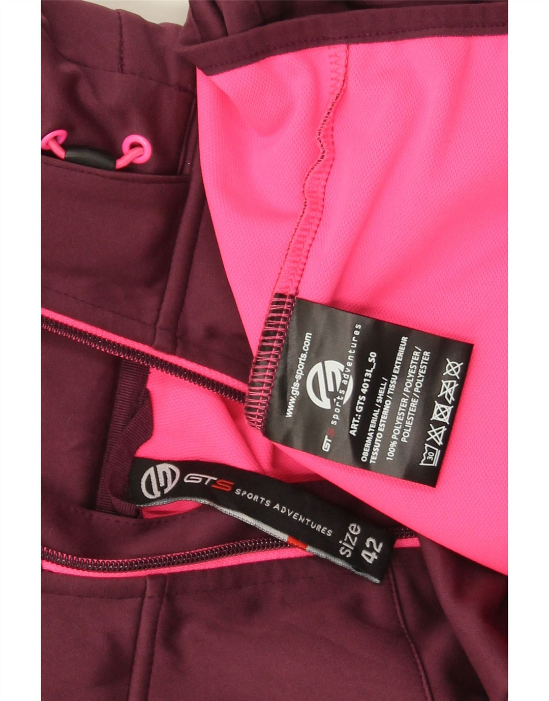 Chaqueta cortavientos vintage para mujer IT 42 Poliéster medio burdeos
