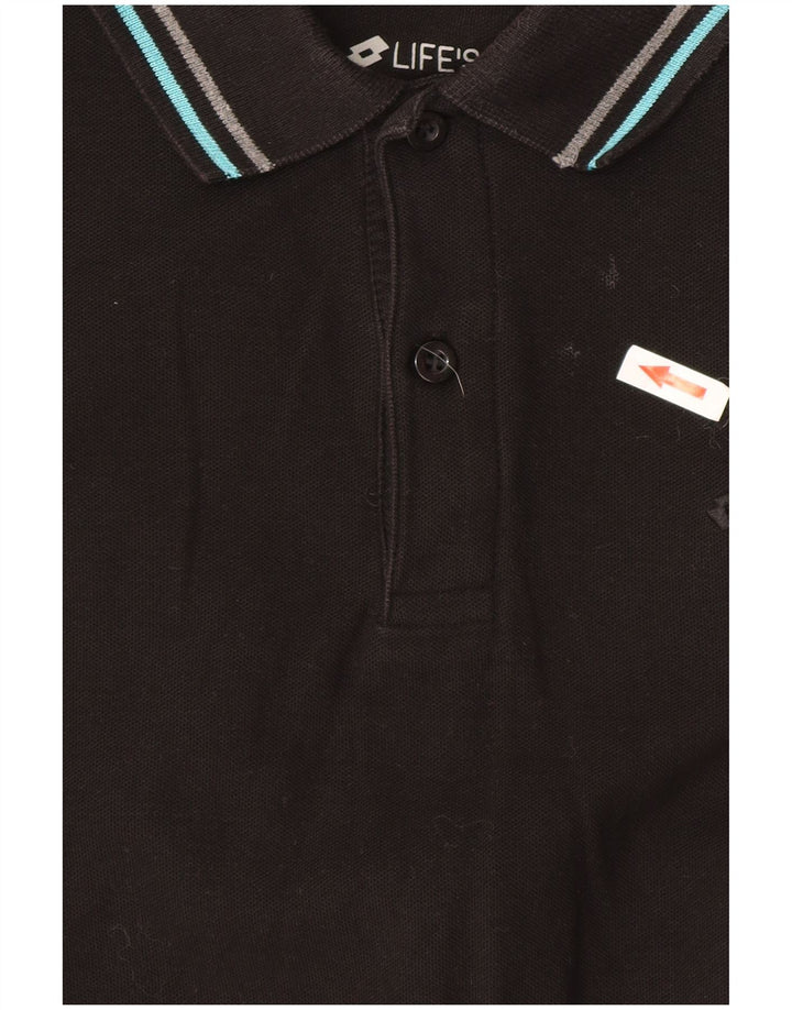 Polo Lotto Hombre Grande Algodón Negro