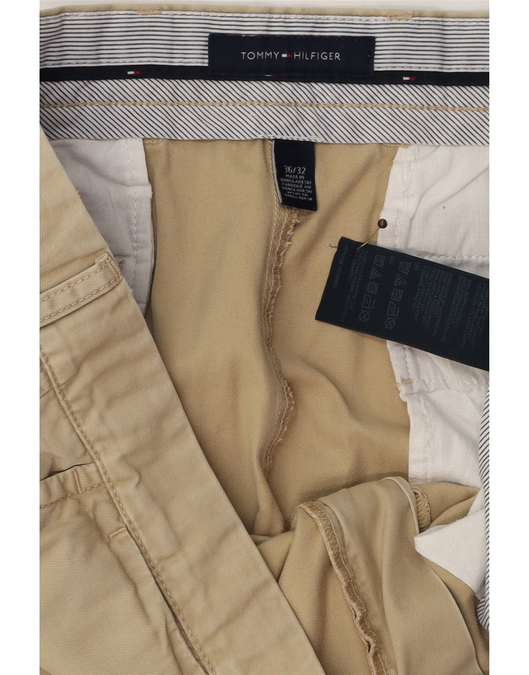 Tommy Hilfiger Pantalones chinos rectos para hombre W36 L32 Algodón verde