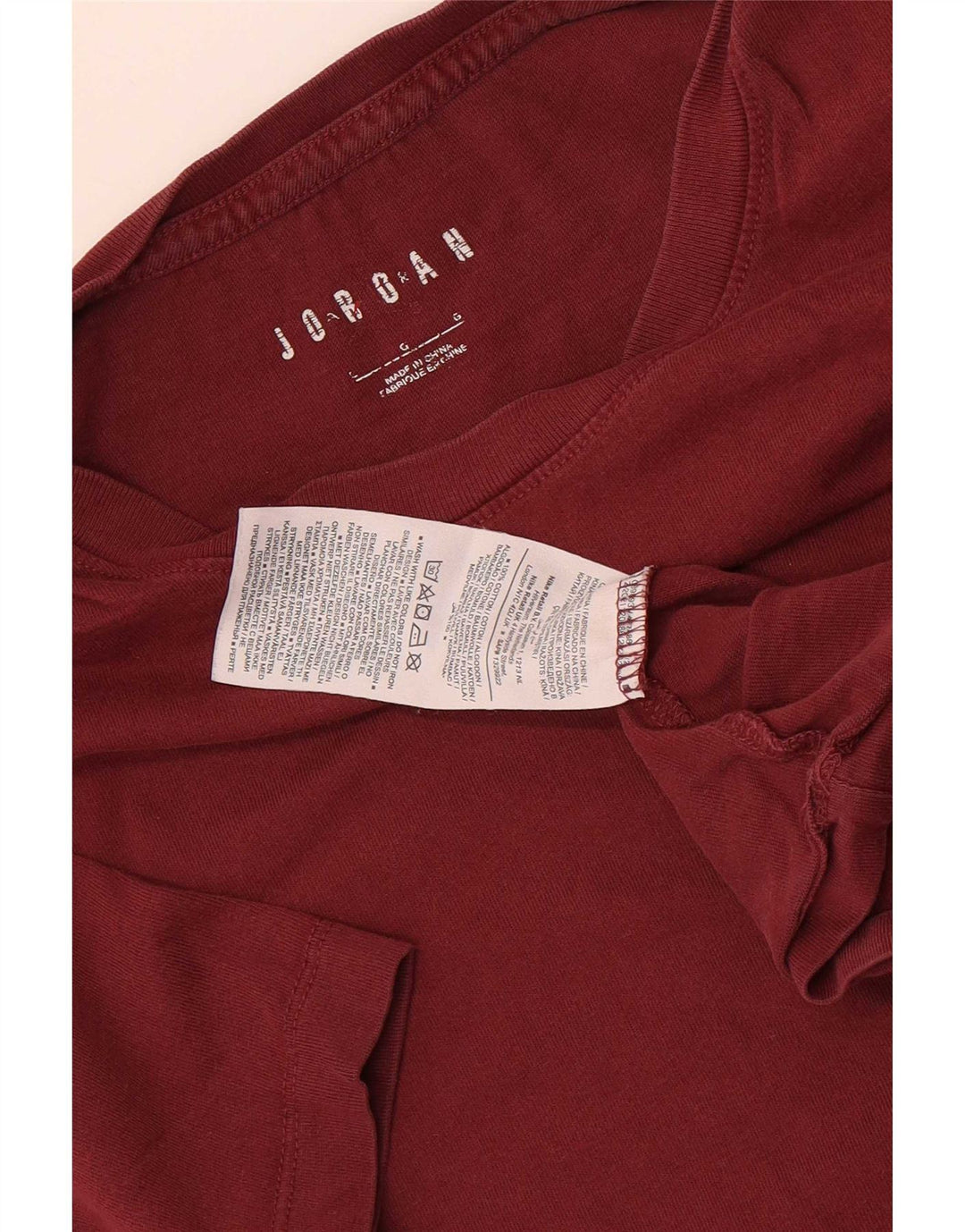 Jordan - Camiseta para hombre, talla grande, color granate, algodón
