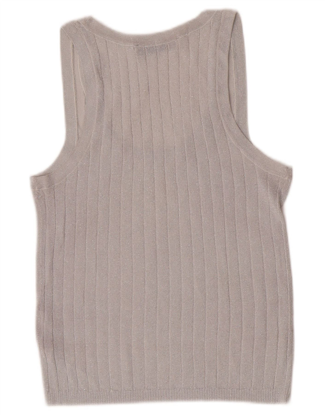 Zara Mujer Chaleco Top UK 40 Grande Viscosa Moteada Plata