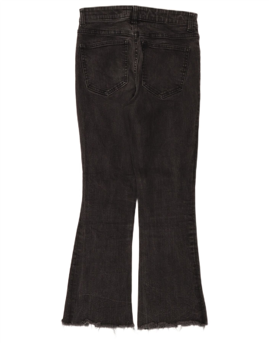 ZARA Vaqueros Acampanados Mujer EU 38 Small W28 L25 Algodón Negro