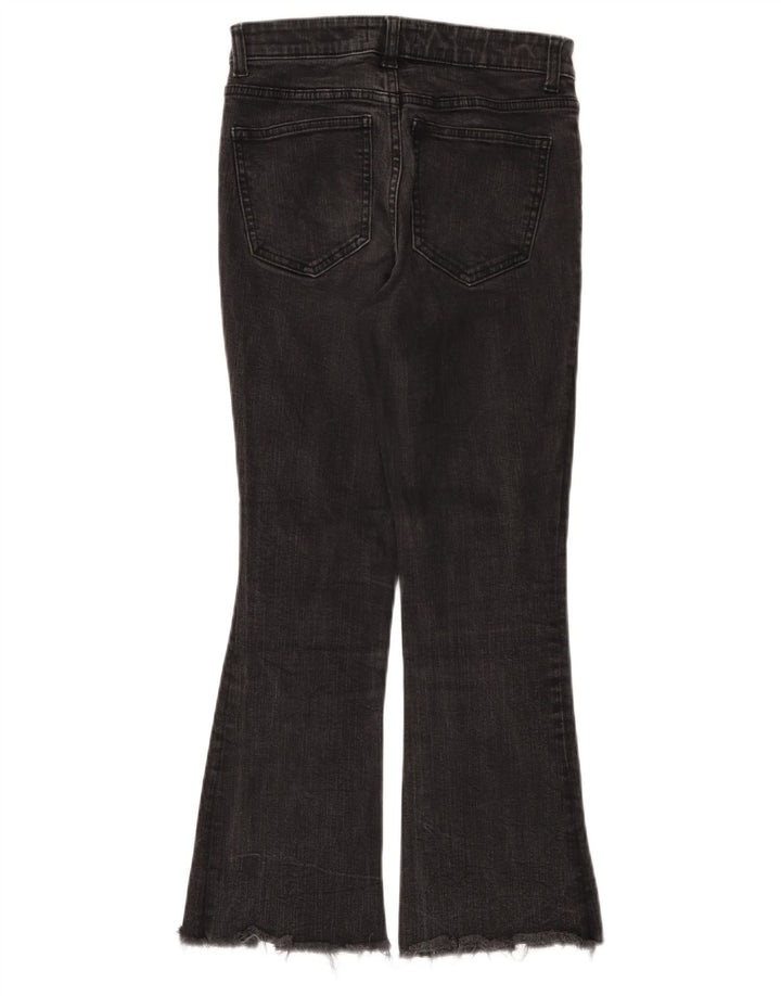 ZARA Vaqueros Acampanados Mujer EU 38 Small W28 L25 Algodón Negro