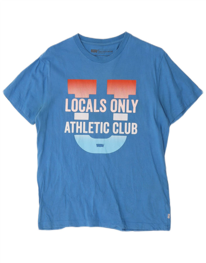 Levi's Camiseta gráfica de ajuste estándar para hombre Top de algodón azul medio