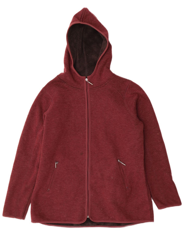 Marks & Spencer Suéter con capucha y cremallera para mujer UK 46 Grande Poliéster burdeos